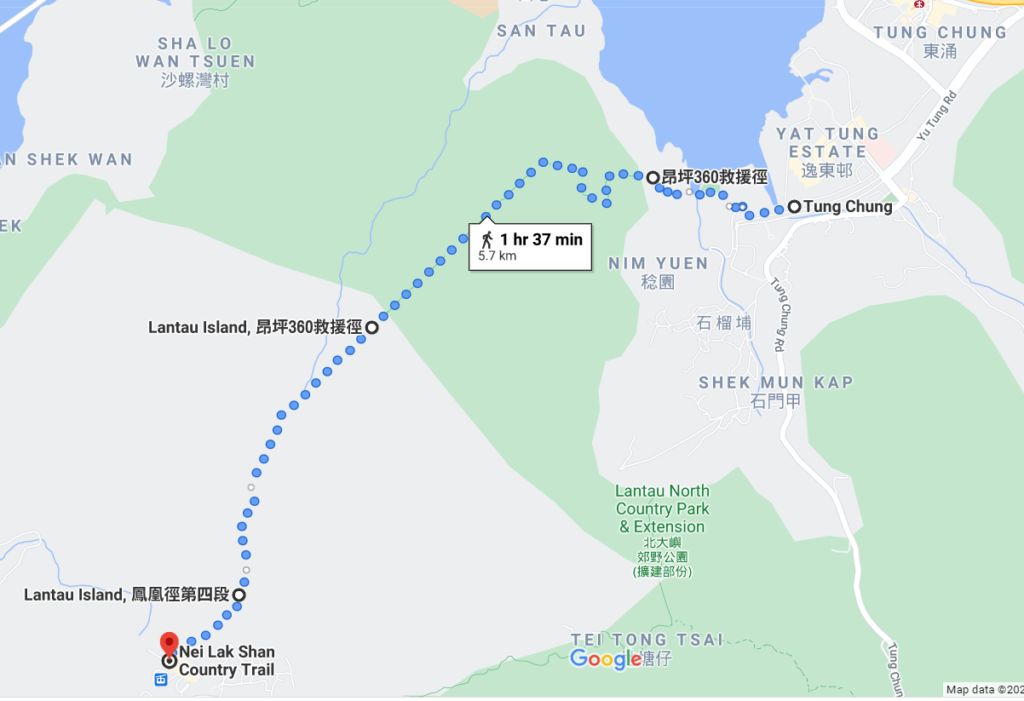 Ngong Ping 360 rescue trail map