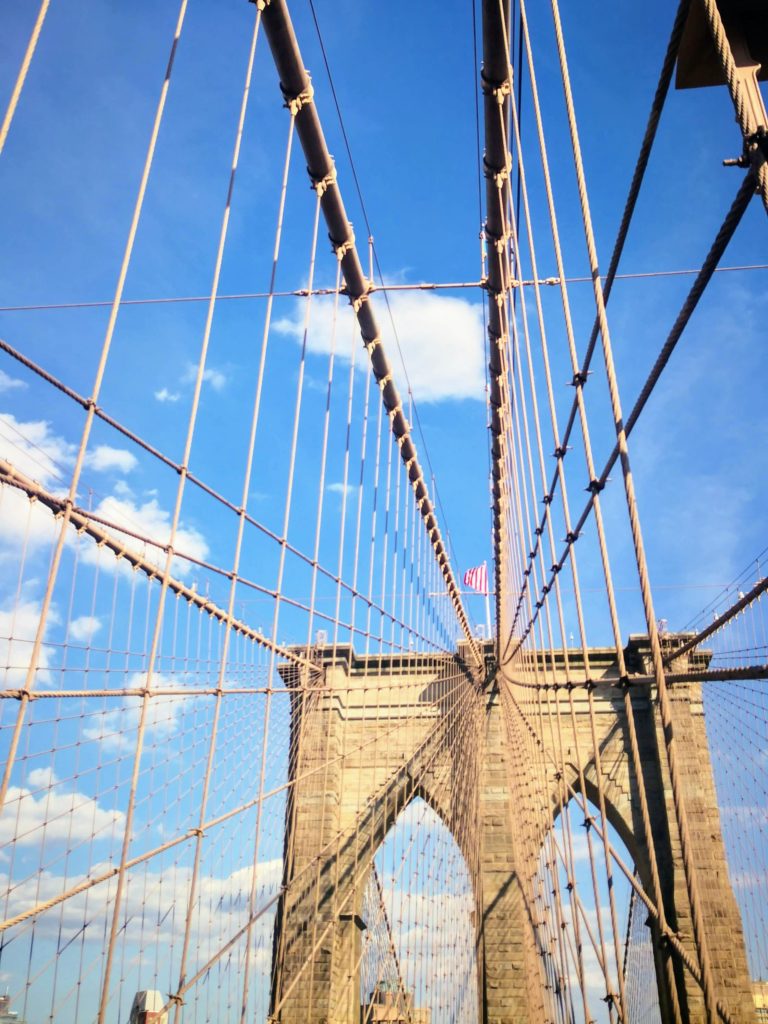 Brooklyn bridge blue sky