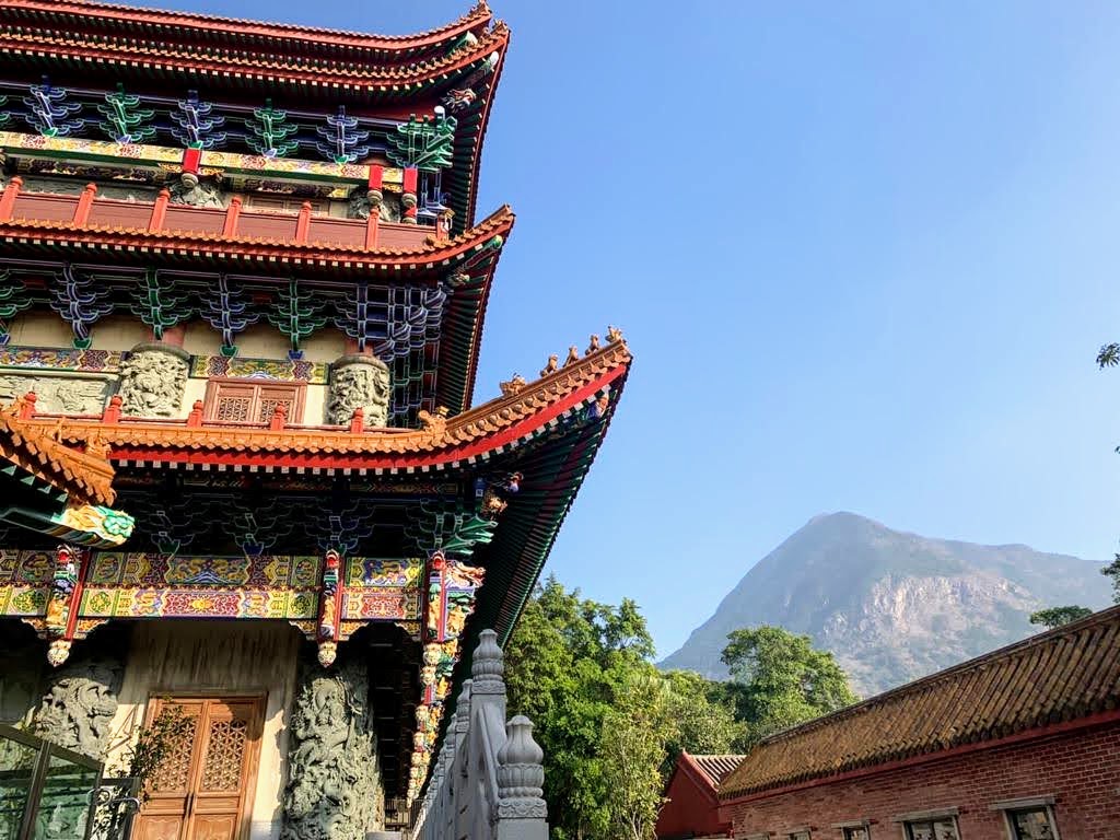 Po Lin Monastery - view on Lantau Peak